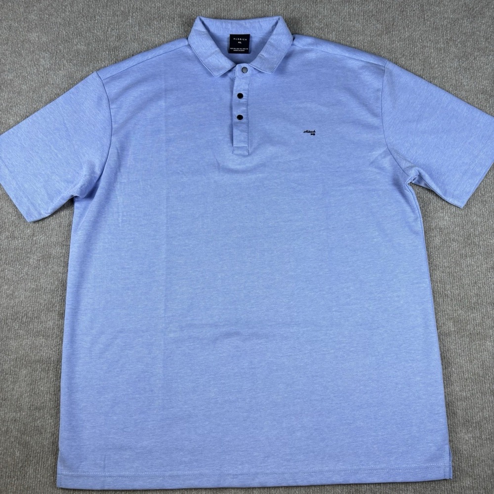 Aldrich Polo Mens XL Blue Short‎ Sleeve Golf Performance (Tag 4XL Fits Slim XL)